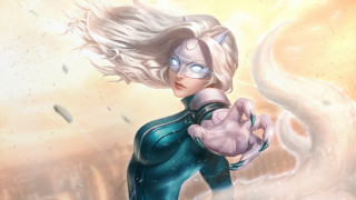 Blue suit woman yellow city - a blue suit holding free wallpaper