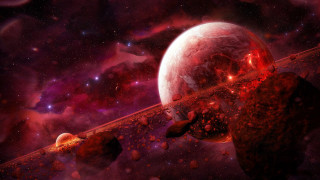 Space red planet aurora moon - planet free wallpaper for desktop