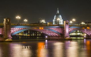 Bridge river city lights fireworks - christopher wren free wallpaper