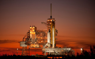 Industrial plant night red glow - industrial free wallpaper