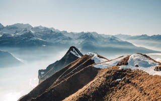Snowy mountain range blue sky 13 - ada hill walker mountain free wallpaper