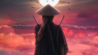 Horizon sunset silhouette swords hat - two sword free wallpaper