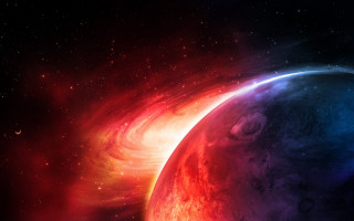 Space colorful red blue foreground - object in the foreground free wallpaper