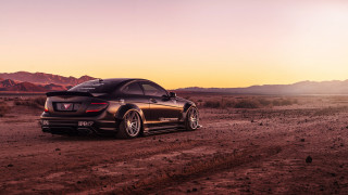 Desert sunset mountains car clouds - dave melvin free wallpaper