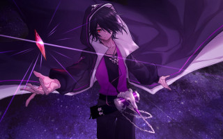 Purple astronaut flowers moon stars - vanita free wallpaper for desktop