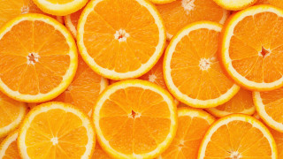 Orange slice orange plate glass - the middle of the picture free wallpaper