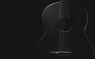 Black white guitar dark background - a guitar free wallpaper