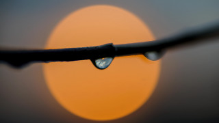 Water drop sunset macro blurry - a wire free wallpaper