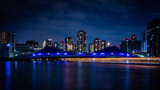 City skyline bridge river night 67 - cityscape free wallpaper for desktop