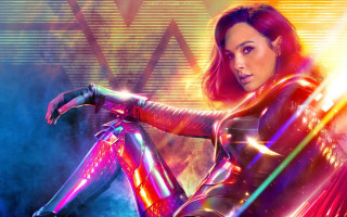 Futuristic woman neon suit sword - imax 70 mm footage free wallpaper