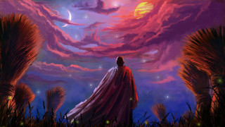 Man field red cape purple - anato finnstark free wallpaper