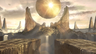 Sci fi city ball rock - fi scene free wallpaper