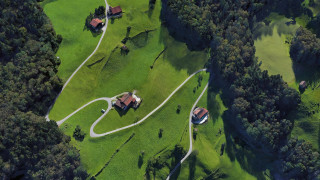 House green field winding road - florence engelbach free wallpaper