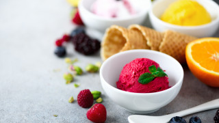 Ice cream fruit slice blurry - byeon sangbyeok free wallpaper