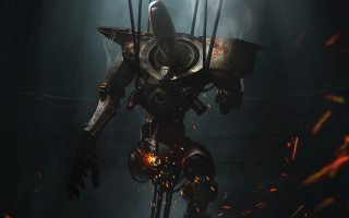 Robot light shining metal embers - craig mullins free wallpaper for desktop