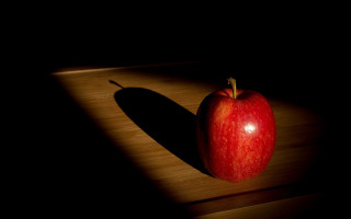 Red apple wooden table shadow 2 - caravaggio free wallpaper for desktop