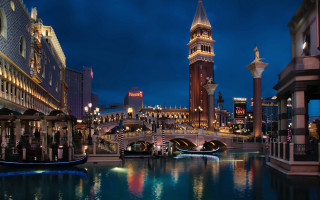 City river night architecture pagoda - canaletto free wallpaper