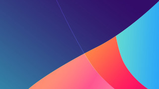 Colorful curved blue pink red - surreal design free wallpaper for desktop