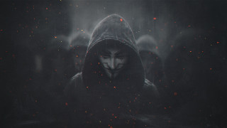 Hooded man red eyes cyberpunk - free cyberpunk wallpaper