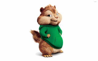 Cartoon chipmunk surprised green shirt - chippy free wallpaper for desktop
