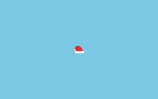 Santa hat blue background red - minimalist free wallpaper for desktop