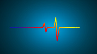 Colorful heartbeat blue background red - a yellow line free wallpaper