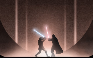 Star wars sunset silhouette light - one person holding free wallpaper