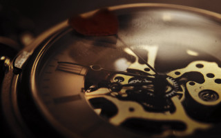 Clock red leaf photorealism 3d - a red leaf free wallpaper for desktop