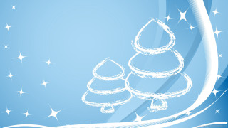 Blue background christmas tree stars - free holidays wallpaper for desktop