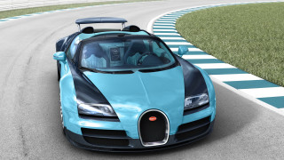 Blue bugatti race track grass - a blue bugatti free wallpaper