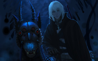 Man demon forest knife mask - a dark forest free wallpaper