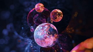 Holographic balls blue pink purple - a group of balls free wallpaper