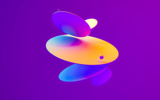 Colorful abstract purple yellow blue - kinetic art free wallpaper