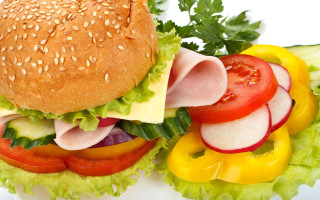 Sandwich lettuce tomato meat salad - a sandwich free wallpaper