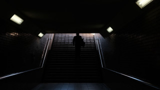 Person stairs dark room light - liminal free wallpaper for desktop