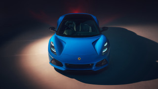 Blue sports car dark room 16 - matte free wallpaper