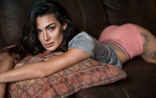 Woman laying couch tattoo lace - a pillow free wallpaper