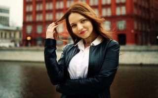 Eszter mattioni black jacket city - a red brick wall free wallpaper