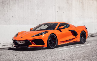 Orange sports car road wall - a orange sports car free wallpaper