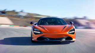 Orange sports car road blurry - a orange sports car free wallpaper