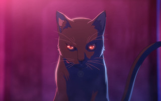 Glowing cat vanitas purple background - a purple background behind free wallpaper