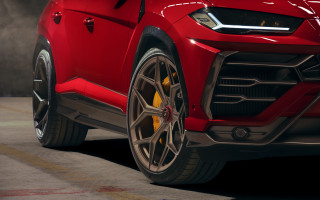 Red lamb suv garage fog - hyper detail free wallpaper
