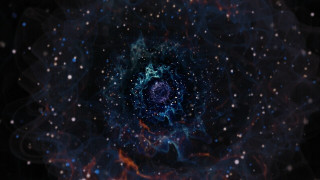 Blue red astronaut space fireworks - nebula free wallpaper