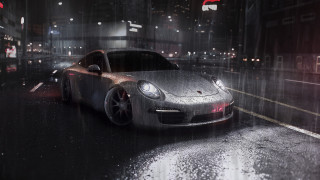 Rainy night car city lights - a rain free wallpaper