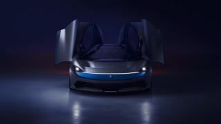 Futuristic car doors open dark 3 - a spotlight free wallpaper