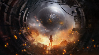 Tunnel fire smoke giant object - fire and smoke free wallpaper