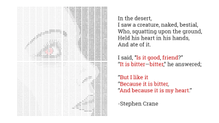 Poem red white man face - graphic design free wallpaper