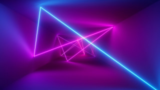 Purple blue abstract triangle lines - volumetric free wallpaper