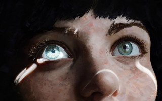 Woman blueeyes nosepiercing portrait realistic - piercing free wallpaper