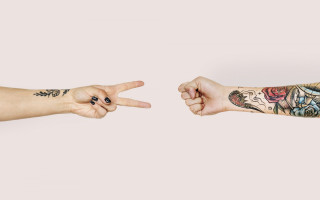 Hands tattoos gradient art language - two hand free wallpaper